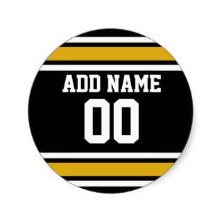 Black Gold Football Jersey Custom Name Number Stickers