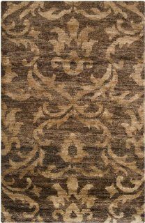 5' x 8' Caribbean Celebration Champagne and Sepia Area Throw Rug   Hand Knotted Rugs