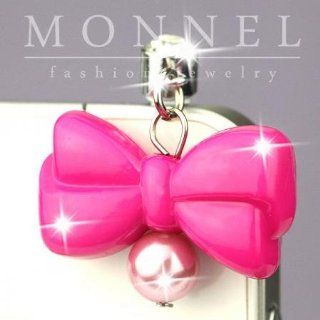 ip557 Cute Plastic Bow Bead Anti Dust Plug Cover For iPhone 4 4S: Cell Phones & Accessories