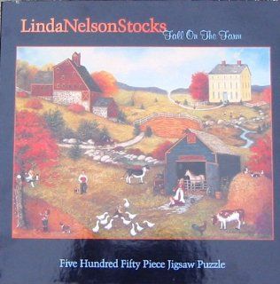 Linda Nelson Stocks   550 Piece Puzzle   Snowy Night: Toys & Games