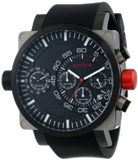 red line Men's RL 50048 SS BB 01 BK Dual Timer Chronograph Black Dial Black Silicone Watch Watches