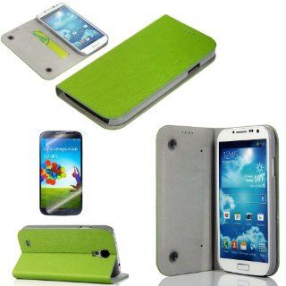 Lumsing(TM) Wallet PU Leather Case Card Holder Flip Case Cover (Green) with Soft Sucker for Samsung Galaxy S4 Galaxy SIV i9500 + Screen Protector: Cell Phones & Accessories