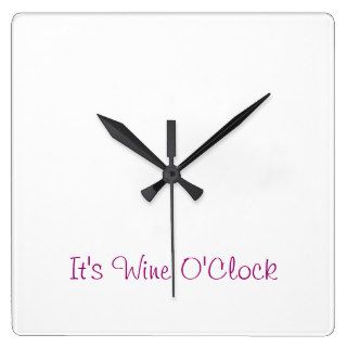 Square Wine O'Clock Clock