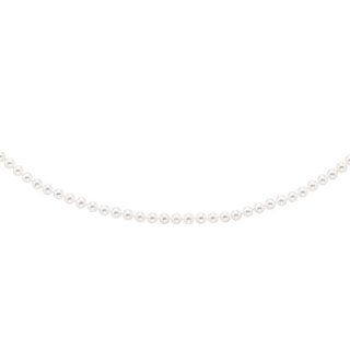 18" 14K Yellow Gold 6.0 6.5mm (0.24" 0.26") White Pearl Necklace w/ Fish Clasp: Jewelry