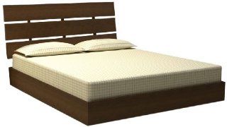 Nexera 401218 Nocce Platform Bed with Headboard, Full, Truffle: Home & Kitchen