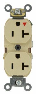 Leviton 5362 IGI 20 Amp, 125 Volt, Industrial Series Heavy Duty Specification Grade, Duplex Receptacle, Straight Blade, Isolated Ground, Ivory   Electrical Outlets  