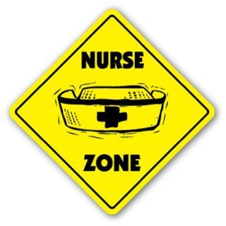 NURSE ZONE Sign xing gift novelty nursing stethoscope supplies careers jobs : Street Signs : Patio, Lawn & Garden