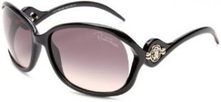 Roberto Cavalli Womens RC576SSW01B Rectangular Wrap Sunglasses,Black Frame/Smoke Lens,One Size: Clothing