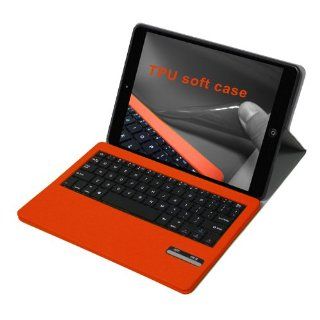 EPartsdom@ Orange Soft TPU Leather Case with Detachable Removable Bluetooth Keyboard for Apple iPad Air 5+Epartsdom Touch Stylus: Computers & Accessories