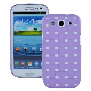 Fosmon Rubberized Checkered Weave Design Hard Protector Case Cover for Samsung Galaxy S3 / SIII i9300   Light Purple: Cell Phones & Accessories