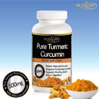 Premium Turmeric Curcumin Extract Capsules By Nutrizap : Includes BioPerine For Improved Potency : Supports Knee and Joint Pain Relief : 500mg Per Serving : 120 Capsules : Made in USA: Health & Personal Care