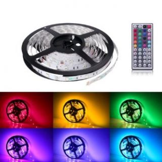 LE 12V Flexible RGB LED Strip Light Kit, LED Tape, Multi colored, 150 Units 5050 LEDs, Non waterproof, Adhesive Light Strips, Pack of 5M