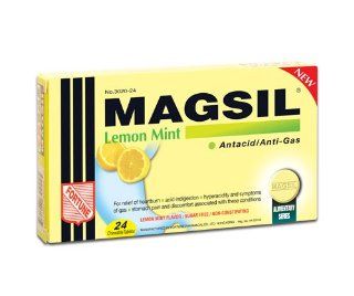 NEW Magsil Lemon Mint Antacid/anti gas for Stomach pain 24 Chewable Tablets: Health & Personal Care
