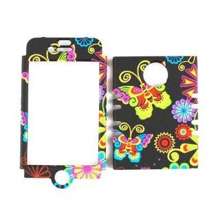 Cell Armor IPHONE4G RSNAP TE584 Snap On Case for iPhone 4/4S   Retail Packaging   Butterflies and Flowers/Black: Cell Phones & Accessories