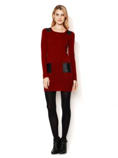 Cashmere Sweater Dress with Leather Combo by Wythe NY