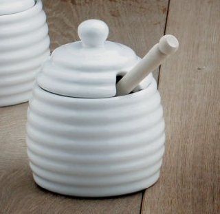 Porcelain Honey Pot White: Kitchen & Dining