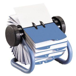 Rolodex : Colored Open Rotary Business Card File Holds 400 2 1/4 x 4 Cards, Blue  :  Sold as 2 Packs of   1   /   Total of 2 Each : Office Products