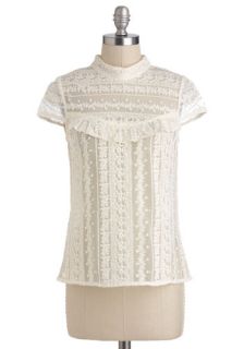 In the Right Lace Top  Mod Retro Vintage Short Sleeve Shirts