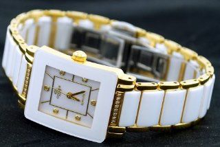Oniss #ON604 LG7 Women's Prezioso D White Ceramic Collection Watch with Gold Trim at  Women's Watch store.