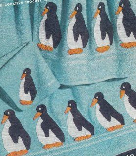 Vintage Crochet Pattern to make   Penguin Motif Applique Design Towel Edging. NOT a finished item. This is a pattern and/or instructions to make the item only. : Prints : Everything Else
