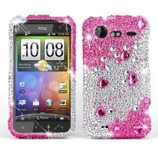 Cellularvilla (Tm) Case for HTC Droid Incredible 2 S 6350 Big Pink Silver Diamond Hard Case Cover.: Cell Phones & Accessories