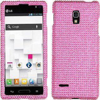 Baby Light Pink Bling Rhinestone Crystal Case Cover Diamond Skin Faceplate For LG Optimus L9 P769 P760 (T Mobile) with Free Pouch: Cell Phones & Accessories