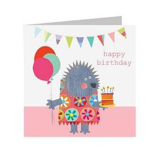 sparkly hedgehog card by square card co