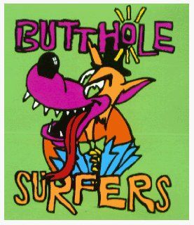 Butthole Surfers   Logo with Dog on Green   Sticker / Decal: Automotive
