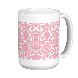 Vintage Floral Light Pink Damask Mug