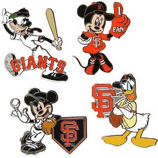 San Francisco Giants Disney 4 Piece Pin Set by Aminco International  Sports Related Pins  Sports & Outdoors