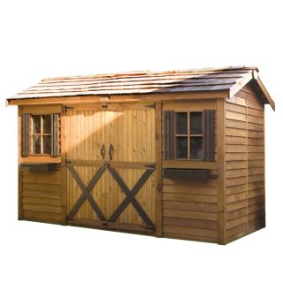 Cedarshed Longhouse Gable Cedar Storage Shed (Common: 16 ft x 8 ft; Interior Dimensions: 15.5 ft x 7.33 ft)