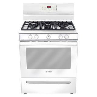 Bosch 300 Series 5 Burner Freestanding 5 cu ft Self Cleaning Gas Range (White) (Common: 30 in; Actual 29 in)