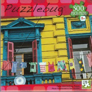 Puzzlebug 500 Pieces Colorful Houses in La Boca, Buenos Aires, Argentina: Toys & Games