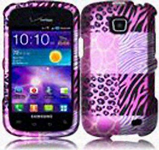 Pink Leopard Zebra Print Hard Cover Case for Samsung Illusion SCH i110: Cell Phones & Accessories
