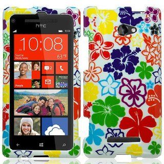 Rainbow Hawaii Flower Hard Cover Case for HTC Windows Phone 8X: Cell Phones & Accessories