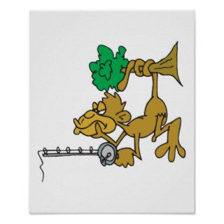 funny fishing monkey posters