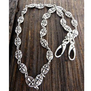 Mens Stainless Steel Jeans Chain   Burnished Silver Jewelry