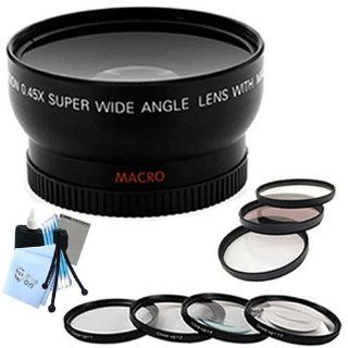 SaveOn Professional HD Wide Angle Lens w/ Adapter + Multi Coated 3pc Filter Kit + Macro Close Up Filter Set + Complete Lens Cleaning Kit w/ Microfiber Cleaning Cloth for Canon A610, A620, A630 Digital Cameras : Camera & Photo