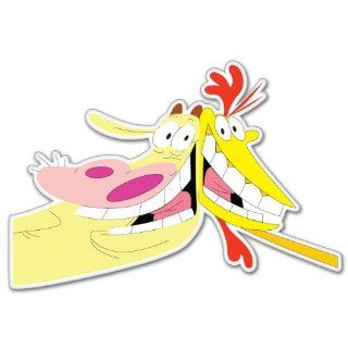 Cow and Chicken car bumper sticker decal 6" x 3": Automotive