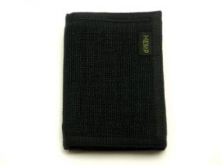 Hempmania Hemp Eight Compartment Tri fold Wallet   Black   One Size at  Mens Clothing store: Trifold Velcro Wallet