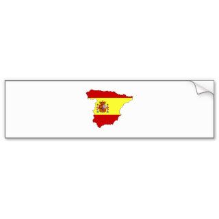 Spain Flag Map full size Bumper Stickers
