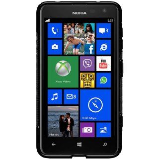 Amzer Dual Tone TPU Hybrid Skin Fit Case Cover for Nokia Lumia 625   Skin   Retail Packaging   Solid Black: Cell Phones & Accessories