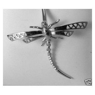 Solid 14K White Gold Belly Naval Ring 1.36g Sweet Dragonfly 35mm Long: Body Piercing Rings: Jewelry