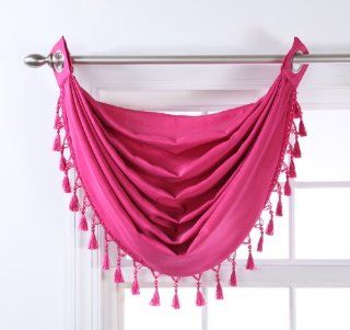 Shop Stylemaster Skyler Grommet Waterfall Valance with Beaded Trim, 35 Inch by 37 Inch, Fuchsia at the  Home Dcor Store
