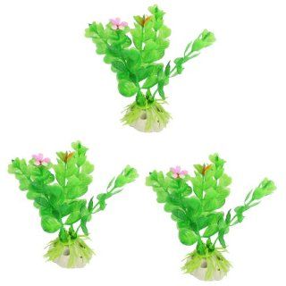 3 Pcs Artificial Flower Green Heart Shape Leaves Water Plants for Fish Tank : Aquarium Decor Plastic Plants : Pet Supplies