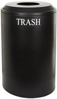 Rubbermaid Commercial FGDRR24TTBK Silhouette Recycling System Round Receptacle for Trash, 26 gallon, Textured Black: Industrial & Scientific