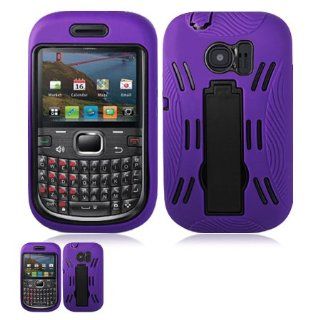Huawei M636 Pinnacle II Purple And Black Hardcore Kickstand Case: Cell Phones & Accessories