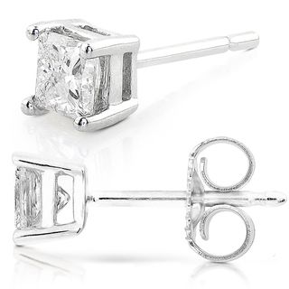Annello 14k Gold 1/2ct TDW Princess cut Diamond Stud Earrings (G H, SI1 SI2) Annello Diamond Earrings