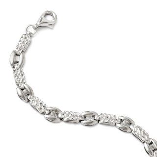 Leslies 14K White Gold Diamond cut Bracelet Length 7.25": Jewelry