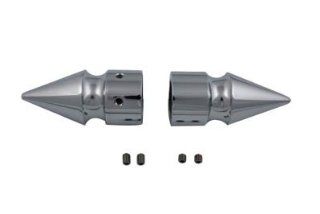 Motorcycle Chrome Front Axle Cover Set, Pike Style: Automotive